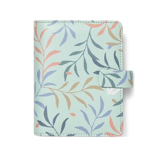 [D94931] Organiser f.to Pocket 146x128x36mm c/cinturino fantasia Botanical menta Filofax