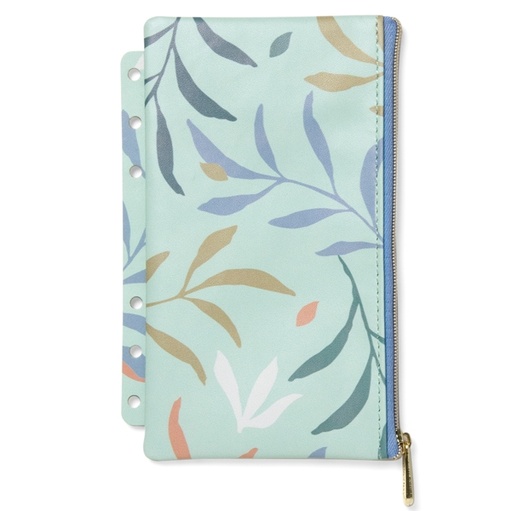 [D94933] Pochette c/zip per organiser A5 e Personal Botanical menta Filofax