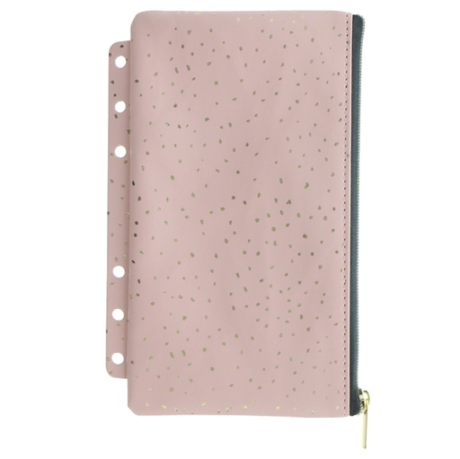 [D94941] Pochette c/zip per organiser A5 e Personal Confetti rosa Filofax