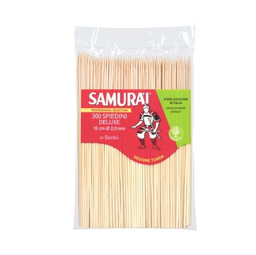 [D94957] Conf. 300 Spiedi delux in bambu' 15cm Samurai Party