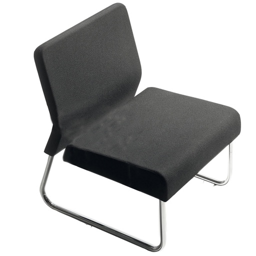 [D95115] Modulo dritto divano Slastic in similpelle nero Unisit