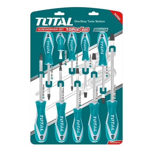 [D95088] Set 10 Cacciaviti Professionali Total
