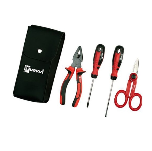 [D95091] Kit 4 utensili in similpelle per elettricista