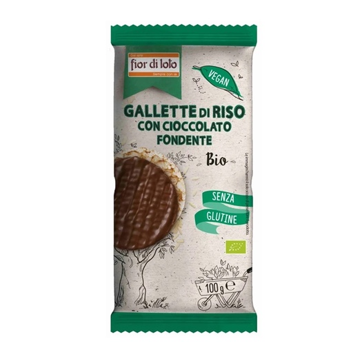 [D95150] Gallette di riso con cioccolato fondente 100gr Fior di Loto