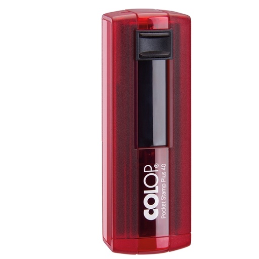 [D95209] Timbro Pocket Stamp Plus 40 23 x 59 mm - 6 righe autoinch.rosso rubino Colop