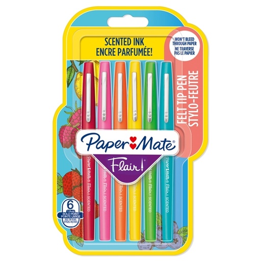 [D95237] Blister 6 pennarelli Flair Nylon colori assortiti Scented Papermate