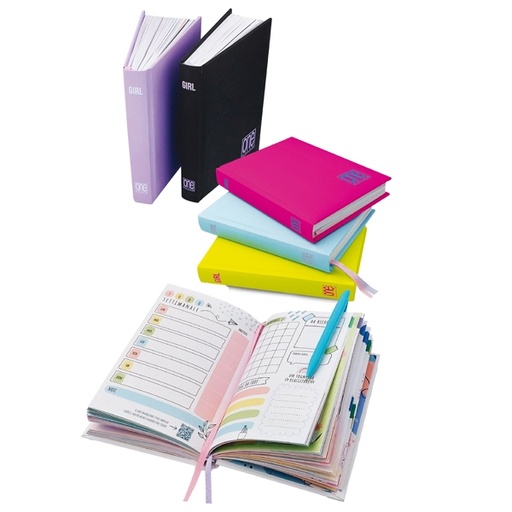 [D95267] Diario femminile 12 mesi copertina soft touch in colori assortiti Blasetti