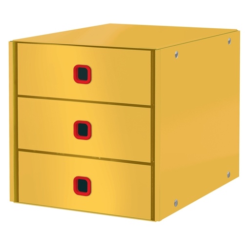 [D95293] Cassettiera 3 cassetti ClickStore giallo Cosy Leitz