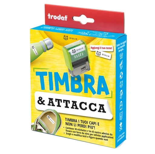 [D95298] Kit TimbraAttacca per stampa su tessuti ed etichette Trodat