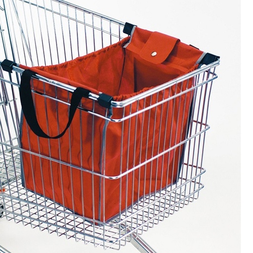 [D95299] Borsa in TNT per carrelli Eco Bag Magnum con ganci 40x36x26cm rosso