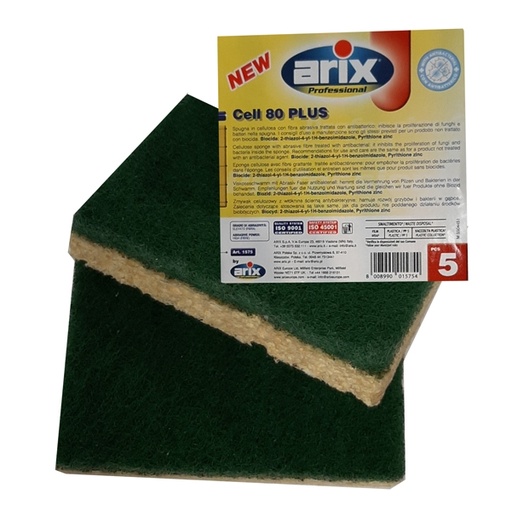 [D95311] Conf 5 spugne abrasive antibatteriche Cell 80 Plus