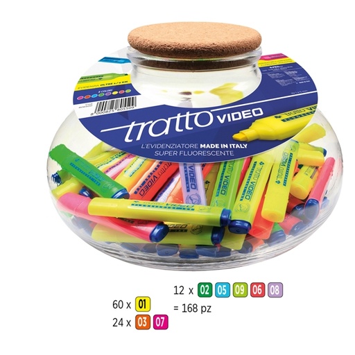 [D95329] Boccia 168 evidenziatore Tratto Video colori assortiti