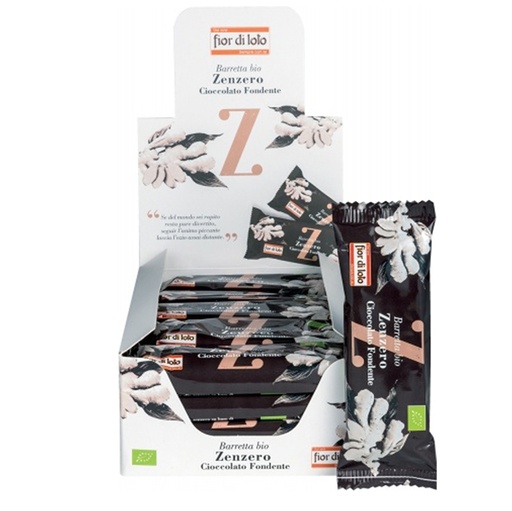 [D95152] Barretta allo zenzero e cioccolato fondente 30gr Fior di loto