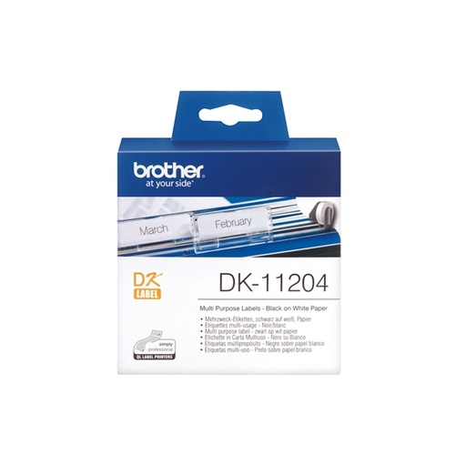 [DBRODK11204] ROTOLO 400 ETICHETTE 17X54MM NERO/BIANCO IN CARTA