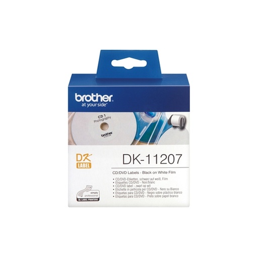 [DBRODK11207] ROTOLO 100 ETICHETTE CD DIAM.58MM NERO/BIANCO IN CARTA