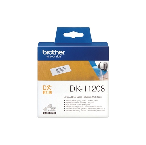 [DBRODK11208] ROTOLO 400 ETICHETTE 38X90MM NERO/BIANCO IN CARTA