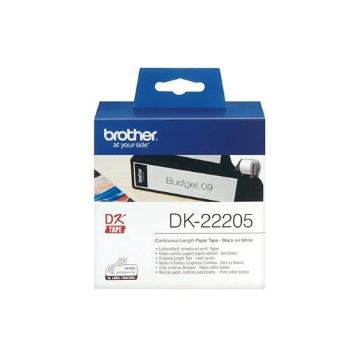[DBRODK22205] ROTOLO ETICHETTA CONTINUA 62MMX30,48MT NERO/BIANCO