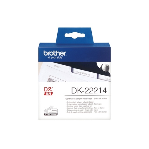 [DBRODK22214] ROTOLO ETICHETTA CONTINUA 12MMX30,48MT NERO/BIANCO