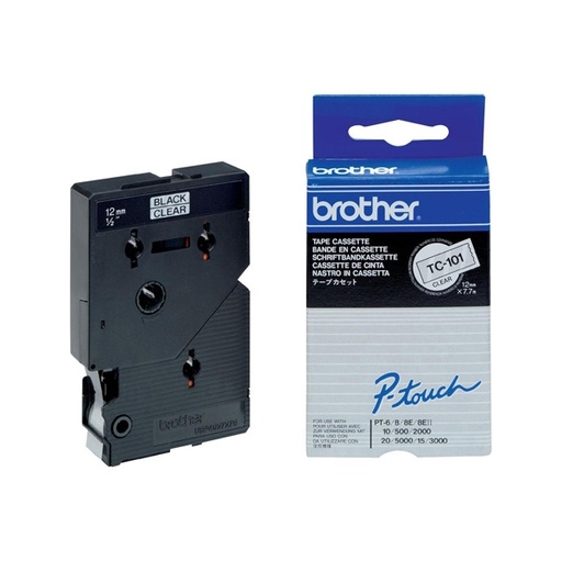 [DBROTC101] NASTRI SERIE TC DA 12 MM - COLORE NASTRO: TRASPARENTE - COLORE SCRITTA: NERO