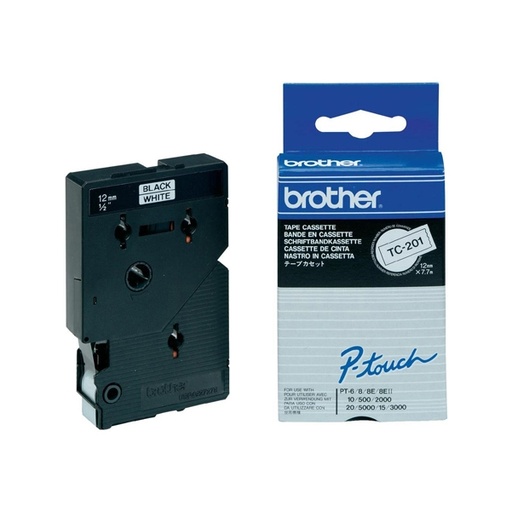 [DBROTC201] NASTRO BROTHER TC-201 12MM BIANCO/SCRITTA NERO