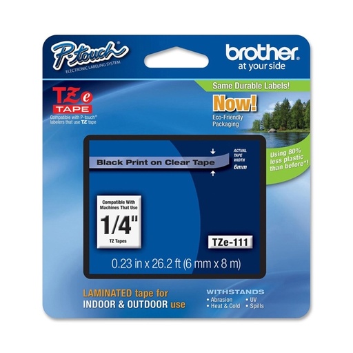 [DBROTZE111] NASTRO TZE111 6MMx8MT NERO/TRASPARENTE