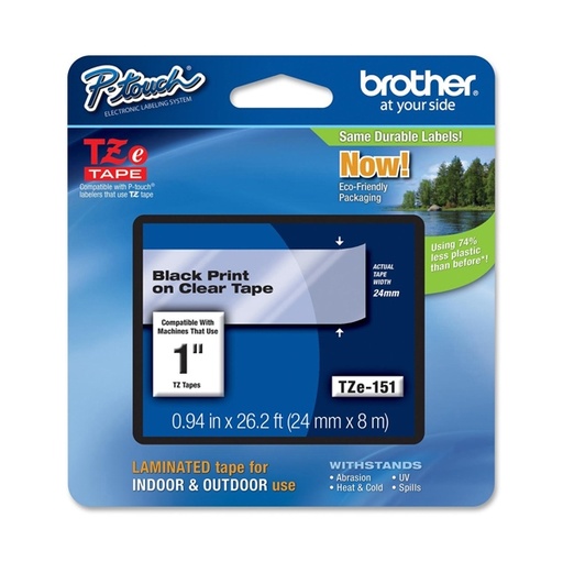 [DBROTZE151] NASTRO BROTHER TZ-e151 24MMx8MT NEROTRASPARENTE