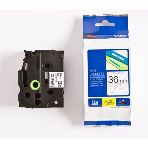 [DBROTZE161] NASTRO BROTHER TZe161 36MMX8MT NERO/TRASPARENTE