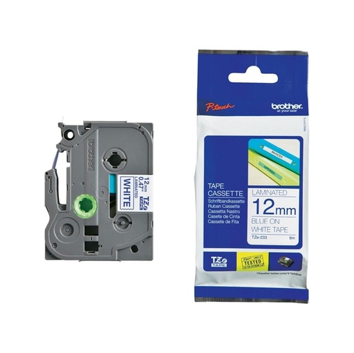 [DBROTZE233] NASTRO BROTHER TZE-233 12MMx8MT BLU/BIANCO LAMINATO