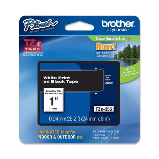 [DBROTZE355] NASTRO BROTHER TZ-E355 24MMX8MT BIANCO/NERO