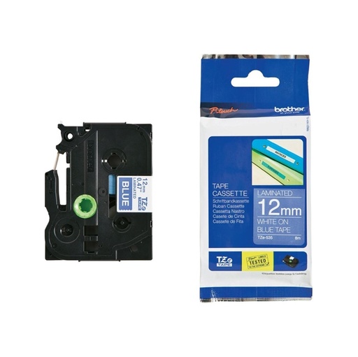 [DBROTZE535] NASTRO BROTHER TZ-e535 12MMx8MT BIANCO/BLU