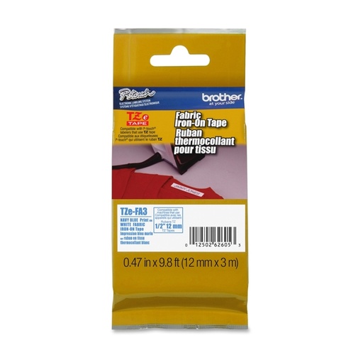 [DBROTZEFA3] NASTRO BROTHER TZE-FA3 12MMx3MT BLU/BIANCO TESSUTO