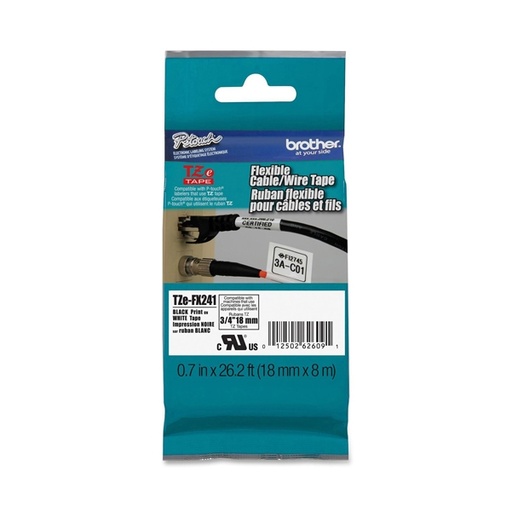 [DBROTZEFX241] NASTRO LAM. FLESSIBILE TZE-FX241 18MMx8MT NERO/BIANCO