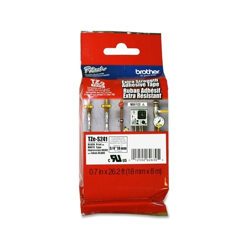 [DBROTZES241] NASTRO LAM.CON ADESIVO RESIST.TZE-S241 18MMx8MT NERO/BIANCO
