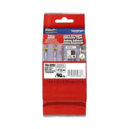 [DBROTZES261] NASTRO LAM.CON ADESIVO RESIST.TZE-S261 36MMx8MT NERO/BIANCO