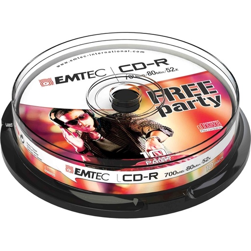 [DEMTC801052CB] CD-R EMTEC 80MIN/700MB 52x SPINDLE (kit 10pz)