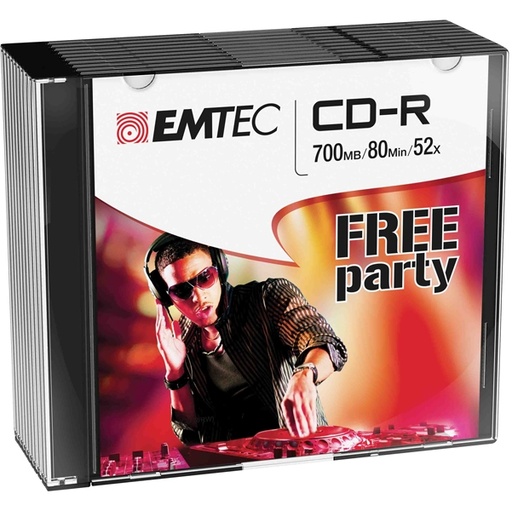 [DEMTC801052SL] CD-R EMTEC 80MIN/700MB 52X SLIM CASE (kit 10pz)