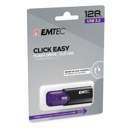 [DEMTD128GB113] Emtec Memoria USB B110 USB3.2 Clickeasy 128GB viola