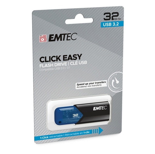 [DEMTD32GB113] Emtec Memoria USB B110 USB3.2 Clickeasy 32GB blu