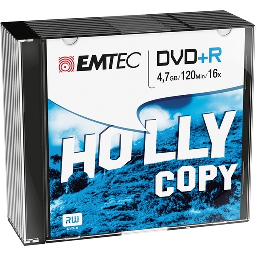 [DEMTPR471016SL] CONF. DA 10 PZ DVD+R EMTEC4,7GB 16X SLIM CASE