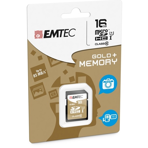 [DEMTS16GHC10GP] SDHC EMTEC 16GB CLASS 10 GOLD +
