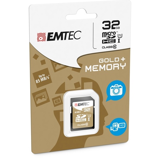 [DEMTS32GHC10GP] SDHC EMTEC 32GB CLASS 10 GOLD +