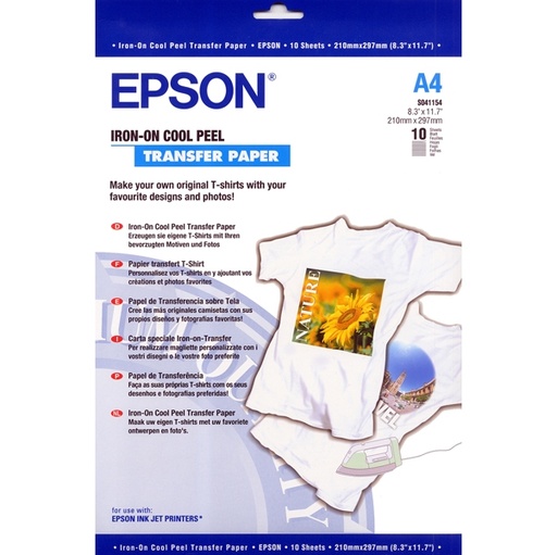 [DEPSS041154] CARTA SPECIALE PER STAMPA INKJET SU TESSUTO 10fg 124gr 210x297mm A4 EPSON