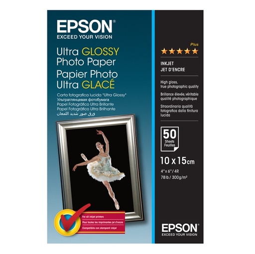 [DEPSS041943] CARTA FOTOGRAFICA LUCIDA ULTRA FORMATO 50fg 10X15CM (4X6") 300gr EPSON