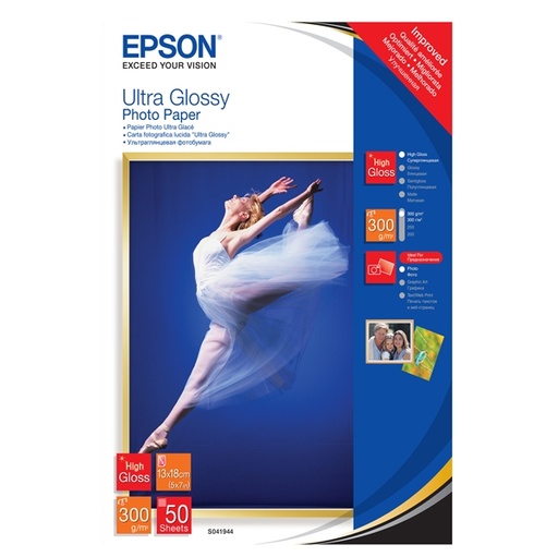 [DEPSS041944] CARTA FOTOGRAFICA LUCIDA ULTRA 50fg 13X18CM 300gr EPSON