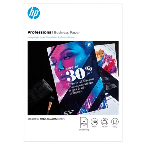 [DHP7MV84A] Confezione da 50 fogli carta professionale lucida HP per getto d'inchiostro A3
