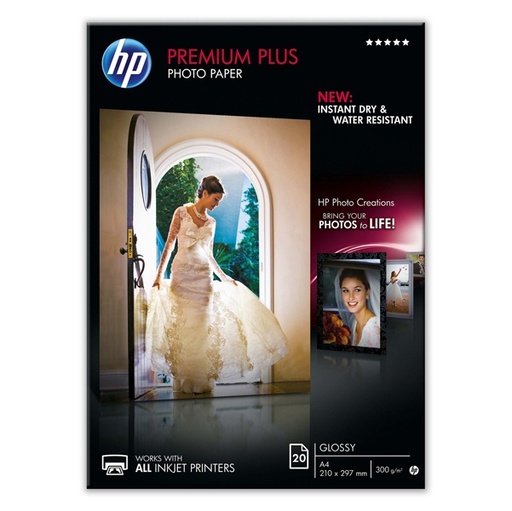 [DHPCR672A] RISMA 20 FG CARTA FOTOGRAFICA HP PREMIUM PLUS PHOTO PAPER LUCIDA A4 300GR