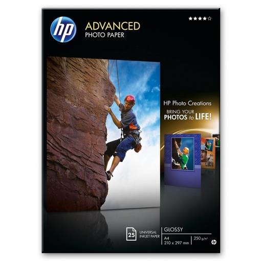 [DHPQ5456A] RISMA 25 FG CARTA FOTOGRAFICA HP ADVANCED PHOTO PAPER LUCIDA A4