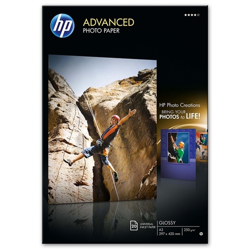 [DHPQ8697A] RISMA 20 FG CARTA FOTOGRAFICA HP ADVANCED LUCIDA 250 G/M² A3/297X420MM