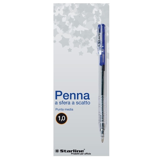 [DSTL1006] SCATOLA 20 PENNE SFERA SCATTO BLU 1.0mm STARLINE