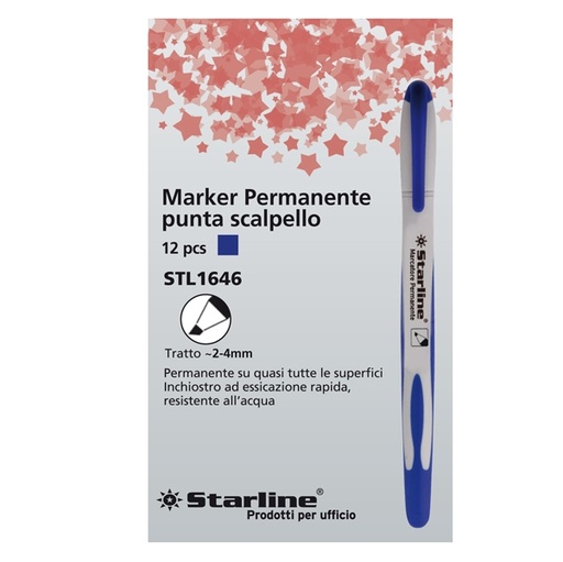[DSTL1646] Marcatore permanente punta scalpello 2-4mm blu Starline
